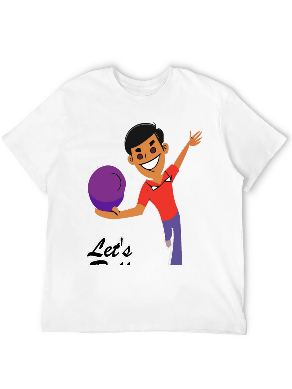 Bowling Cartoon Graphic Tee - Lets Bowl!