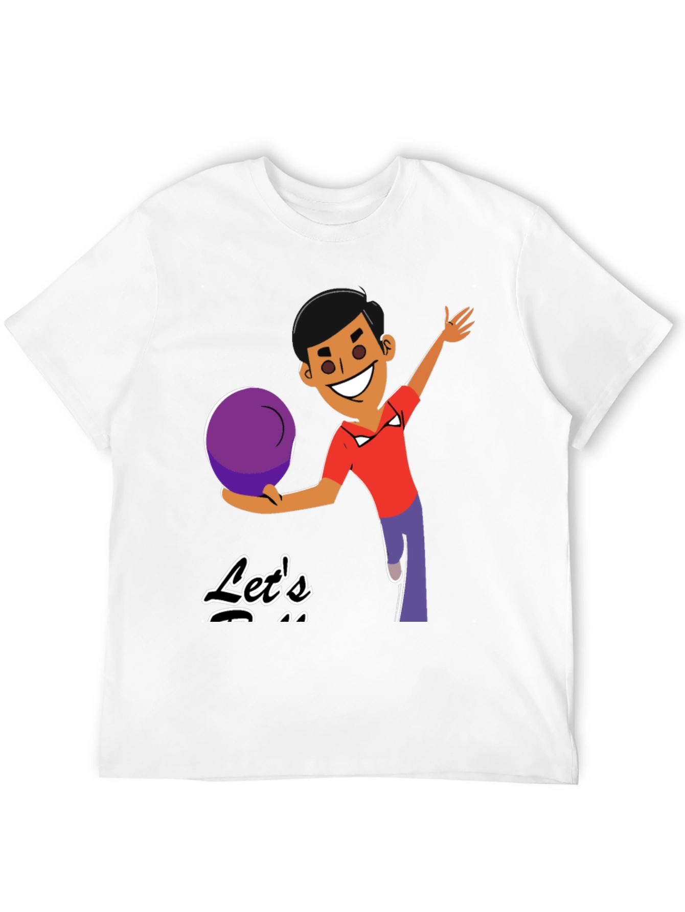 Bowling Cartoon Graphic Tee - Lets Bowl!