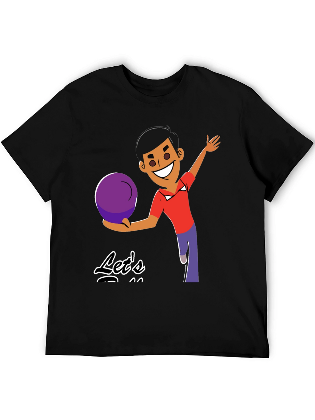 Bowling Cartoon Graphic Tee - Lets Bowl!