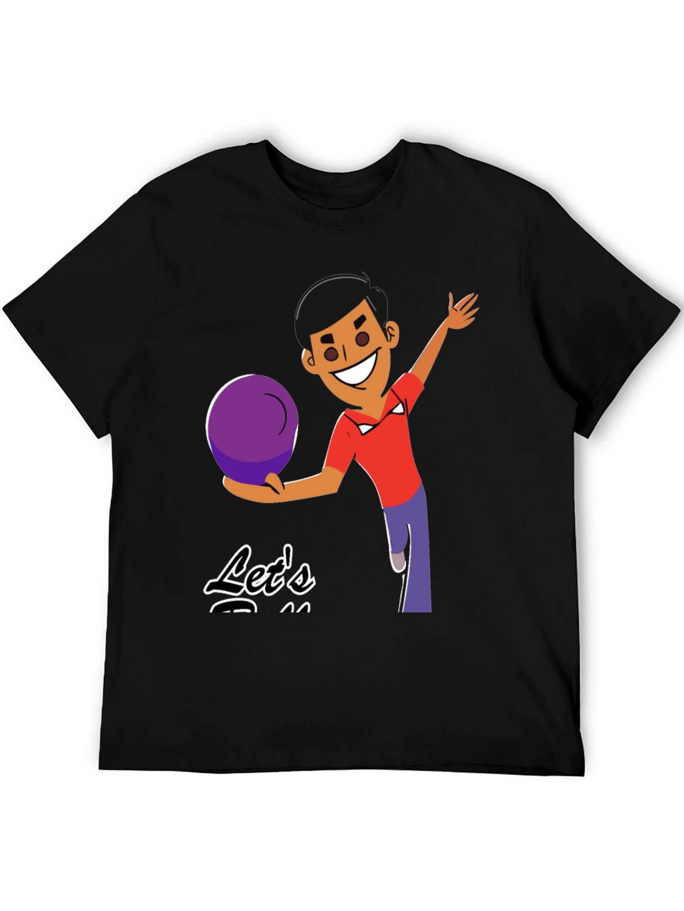 Bowling Cartoon Graphic Tee - Lets Bowl!
