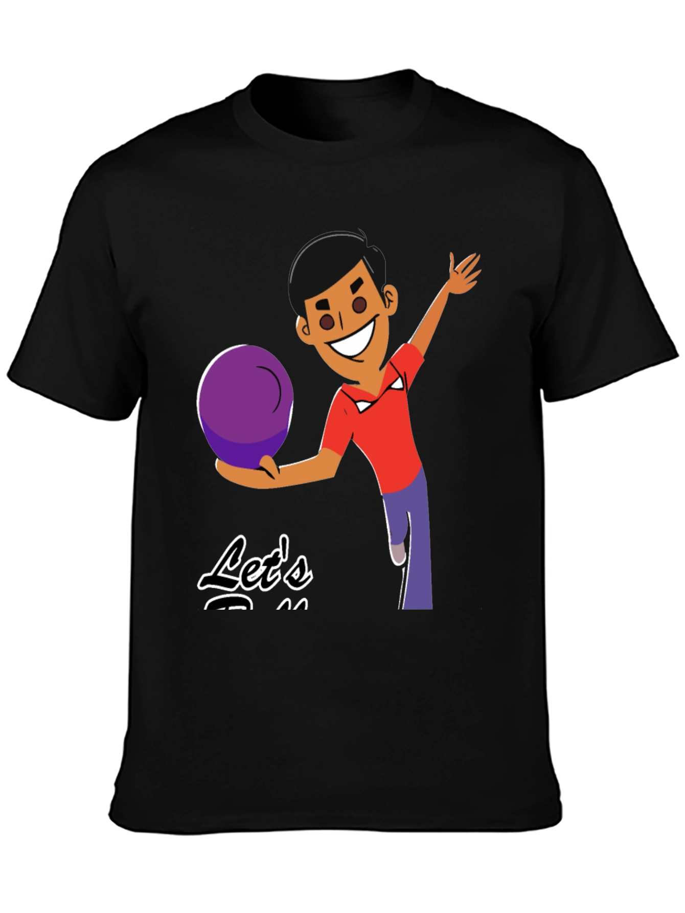 Bowling Cartoon Graphic Tee - Lets Bowl!