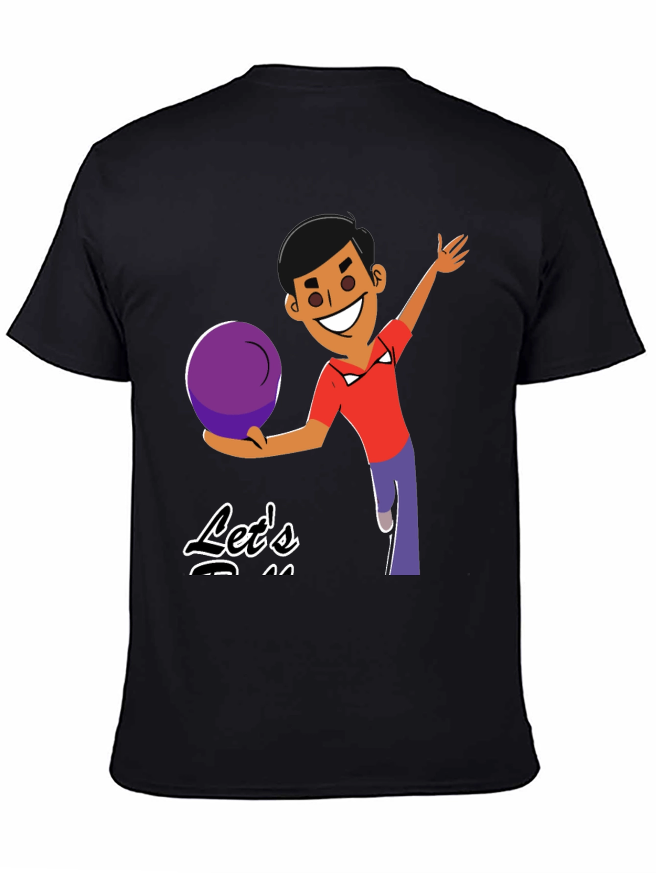 Bowling Cartoon Graphic Tee - Lets Bowl!