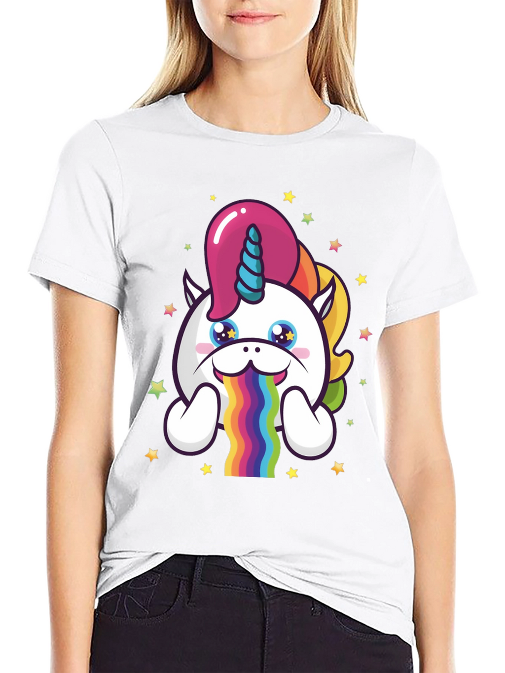 Unicorn Rainbow Puke Graphic Tee