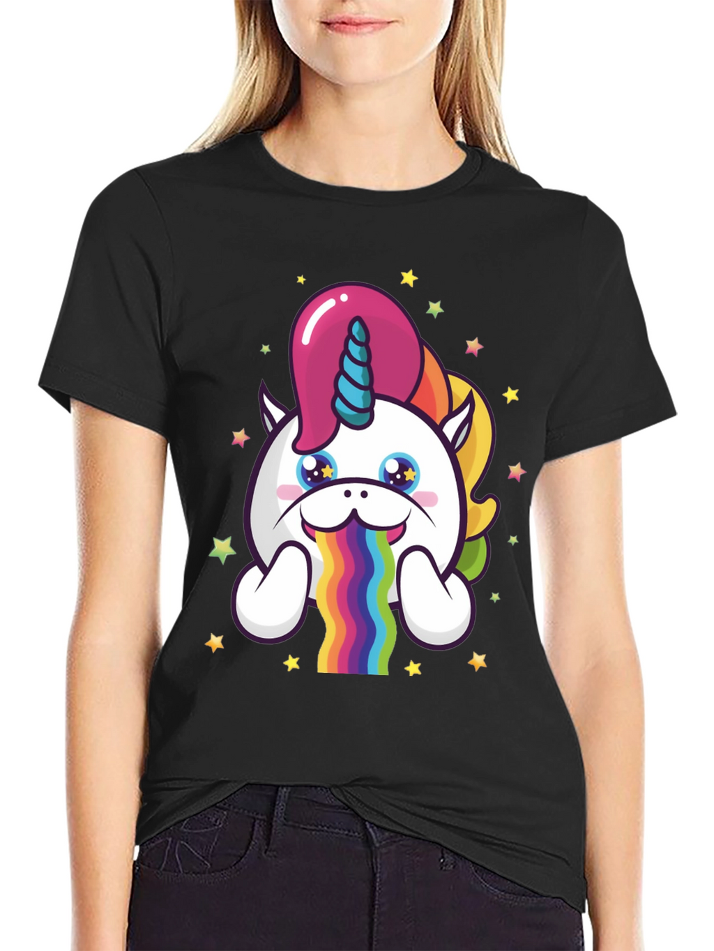 Unicorn Rainbow Puke Graphic Tee