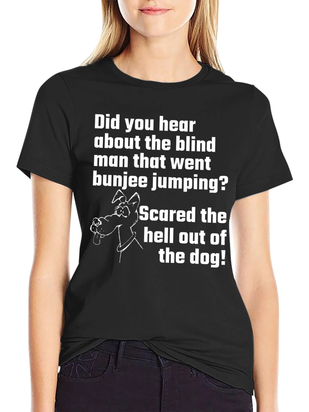 Funny Blind Bungee Jumper Dog T-Shirt