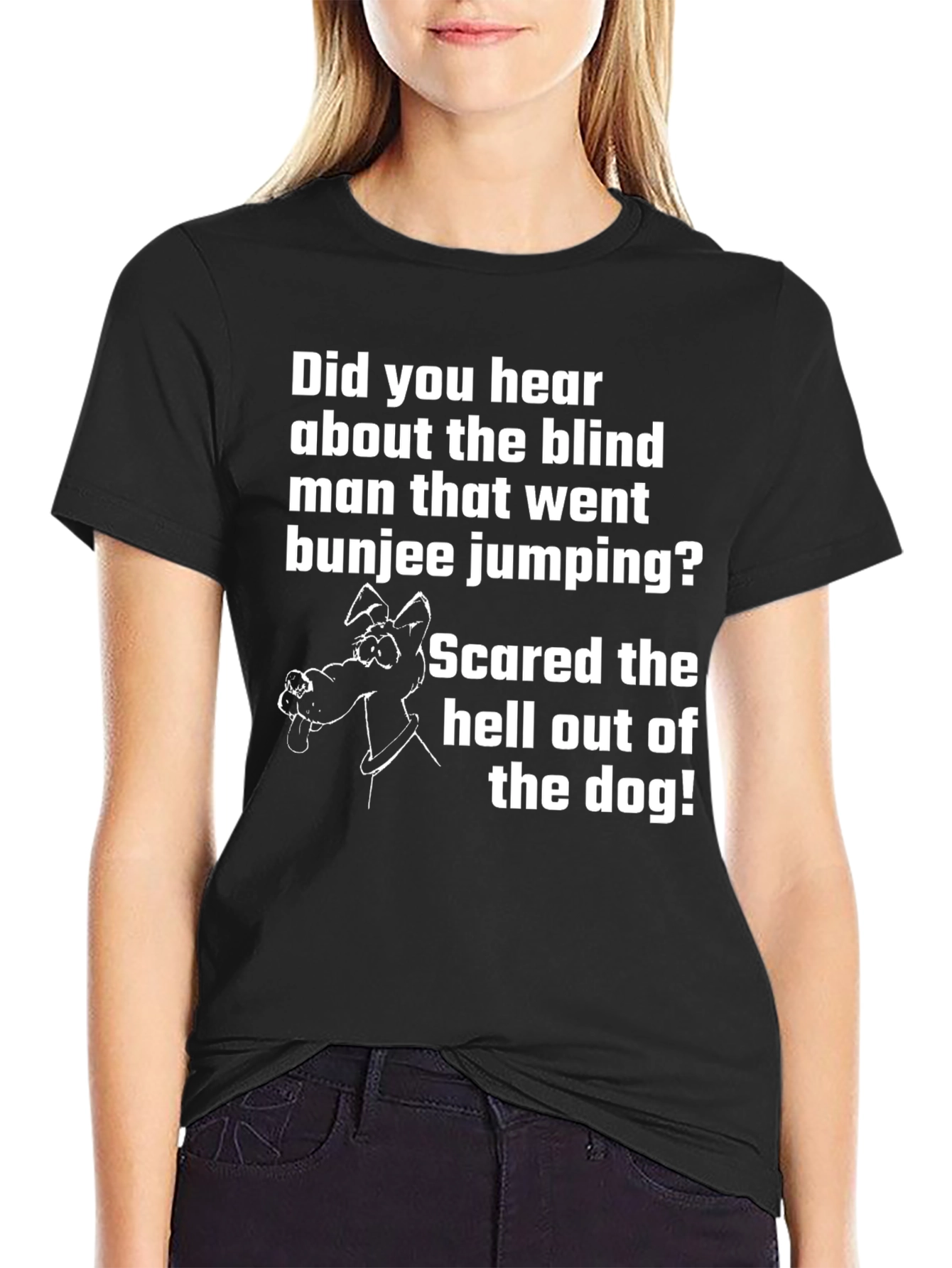 Funny Blind Bungee Jumper Dog T-Shirt