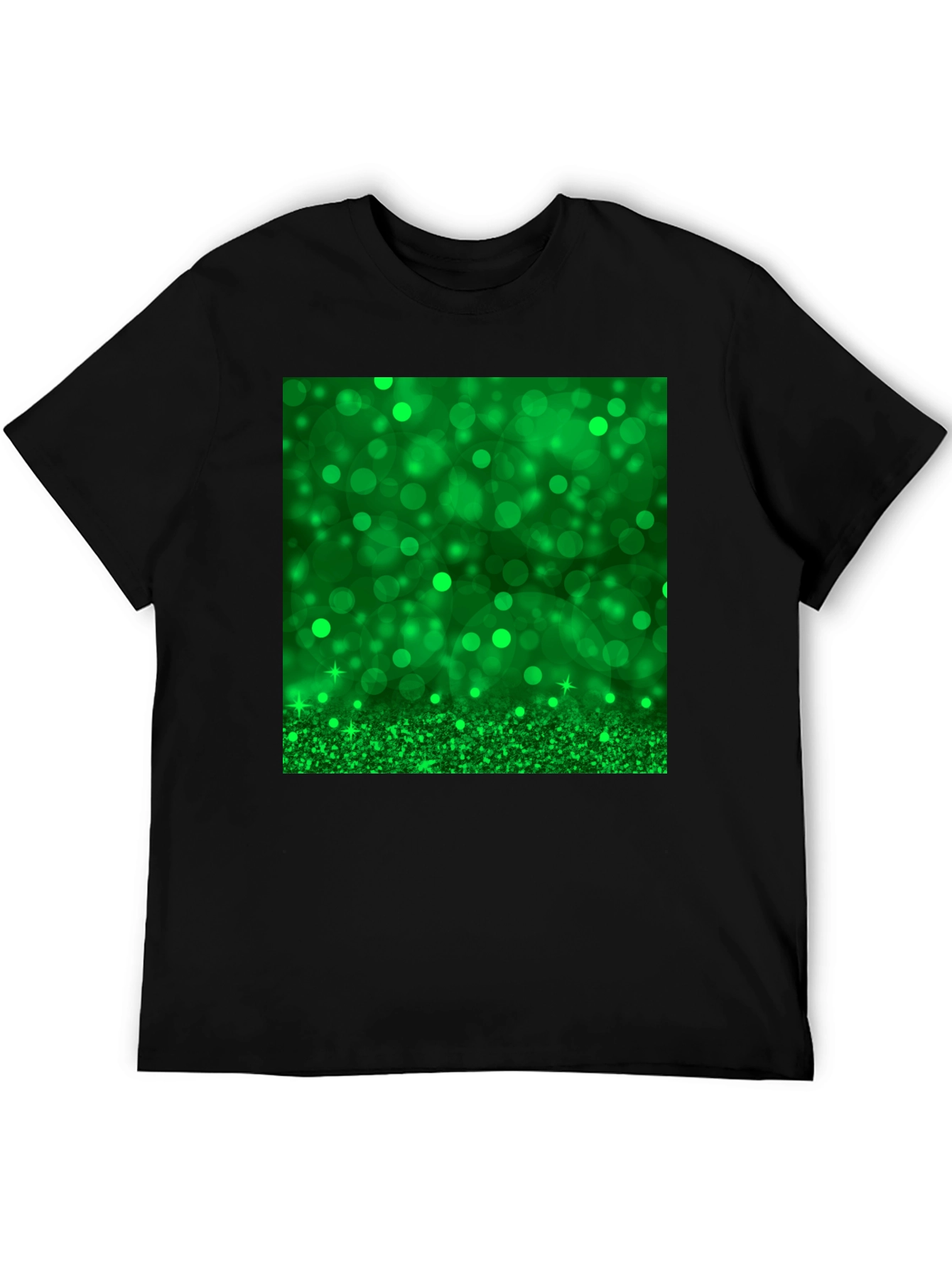 Green Sparkle Black T-Shirt