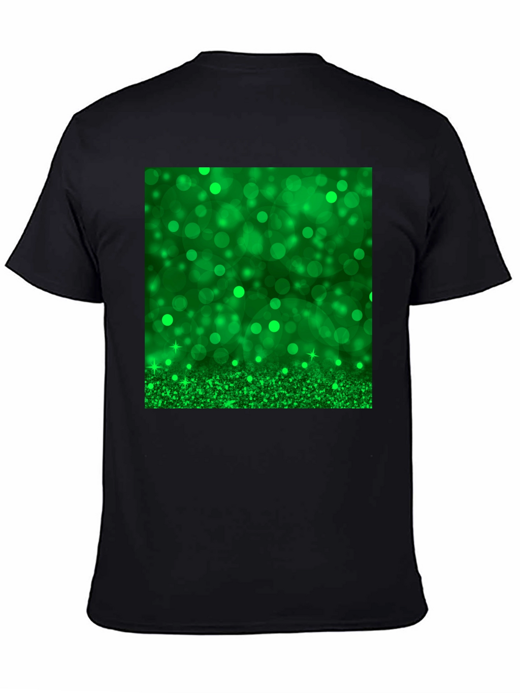 Green Sparkle Black T-Shirt