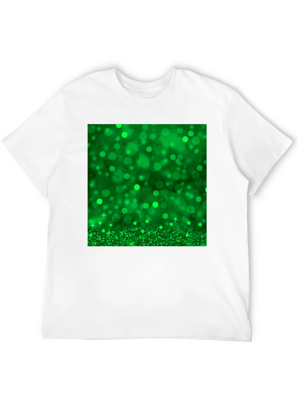 Green Sparkle Black T-Shirt