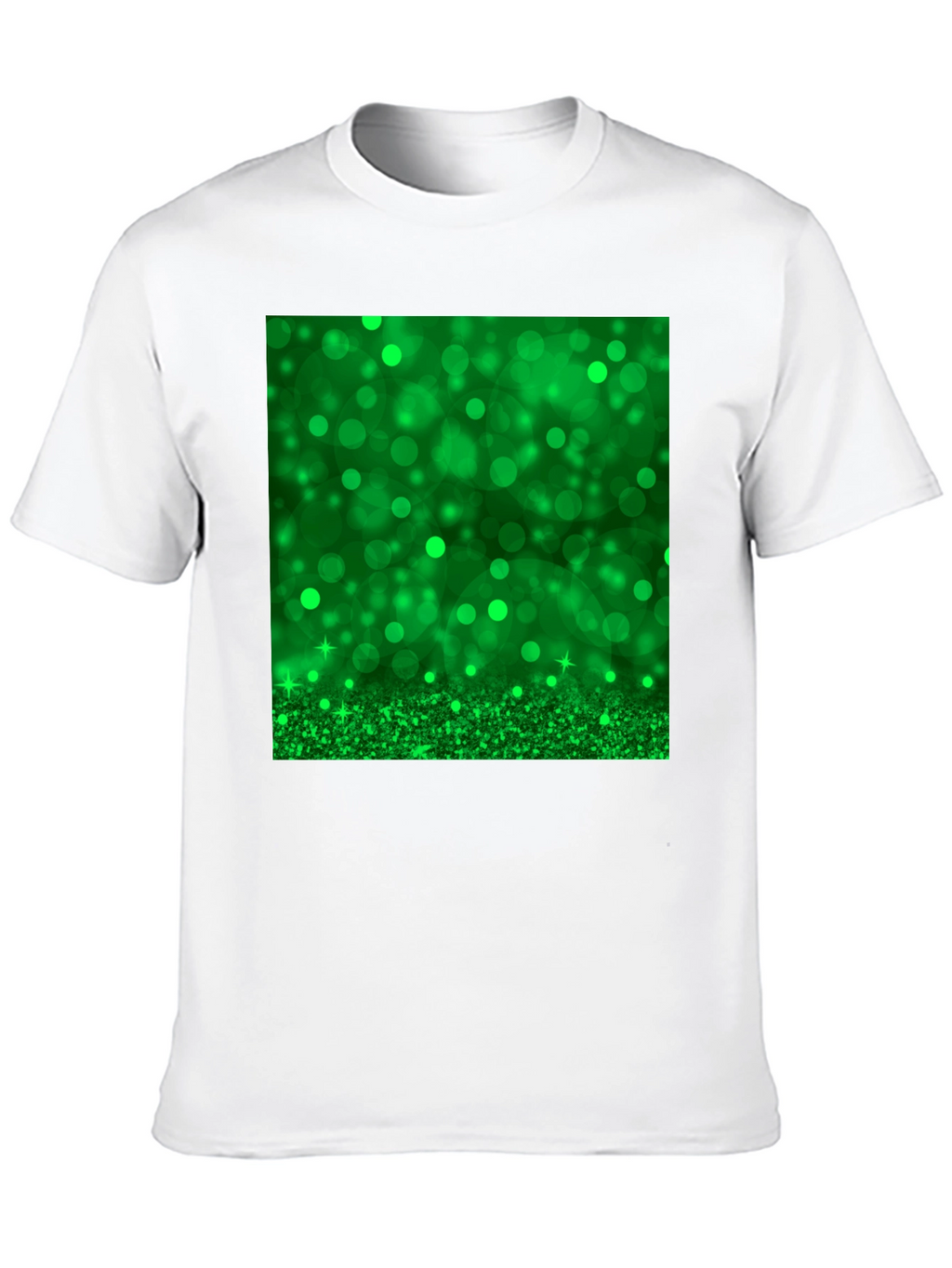 Green Sparkle Black T-Shirt