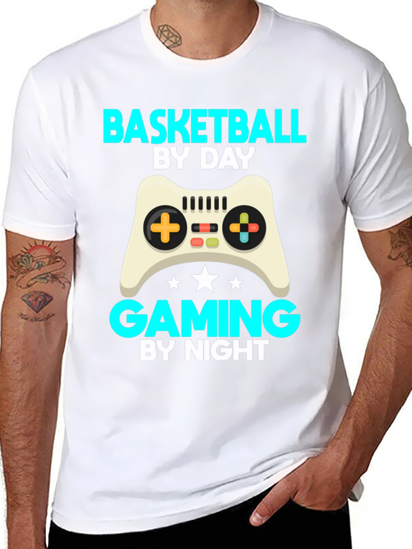 Basketball by Day Gaming by Night T-Shirt