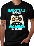 Basketball by Day Gaming by Night T-Shirt