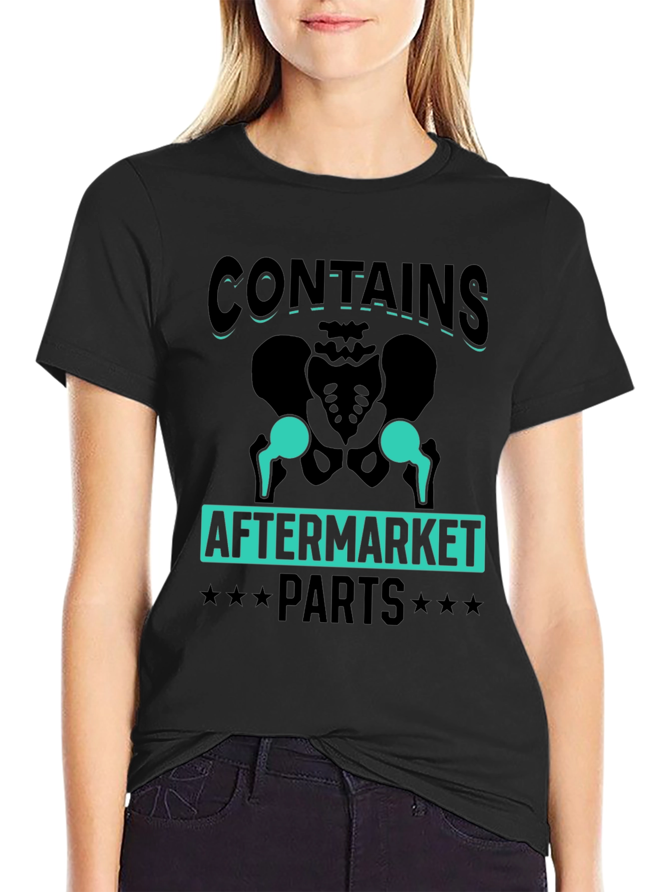 Contains Aftermarket Parts Hip Replacement Humor T-Shirt