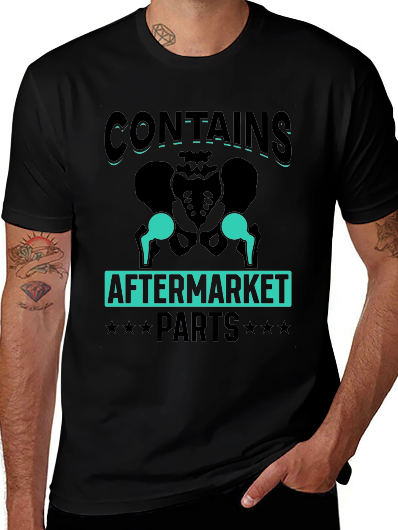 Contains Aftermarket Parts Hip Replacement Humor T-Shirt