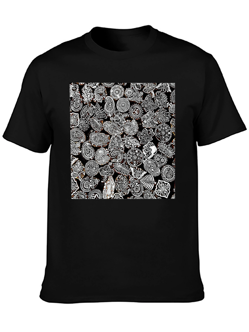 Paisley Print Black Tee