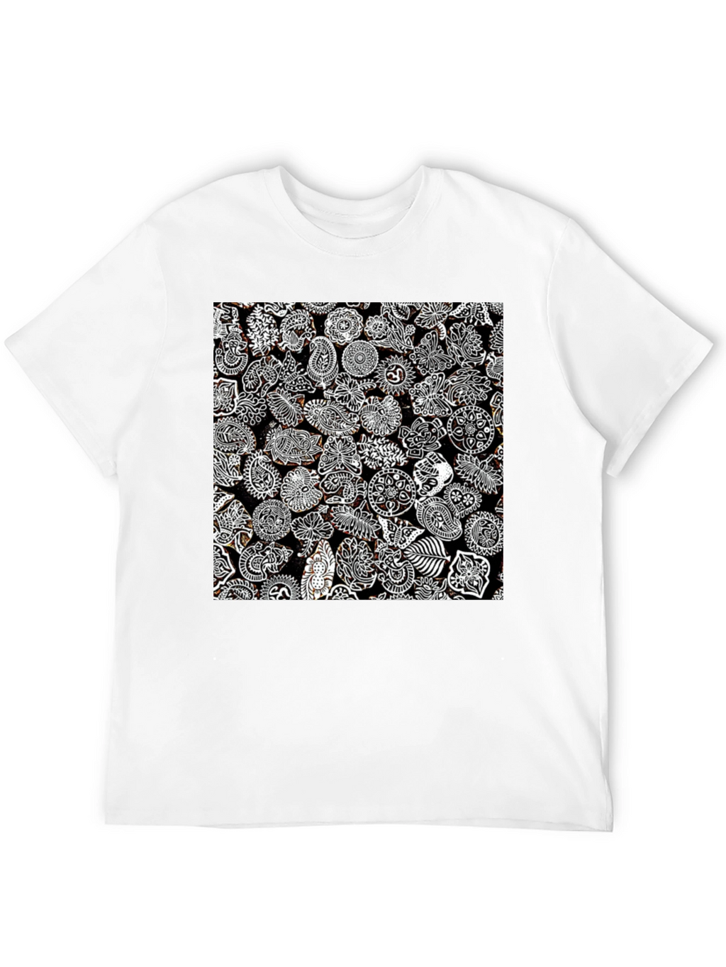Paisley Print Black Tee