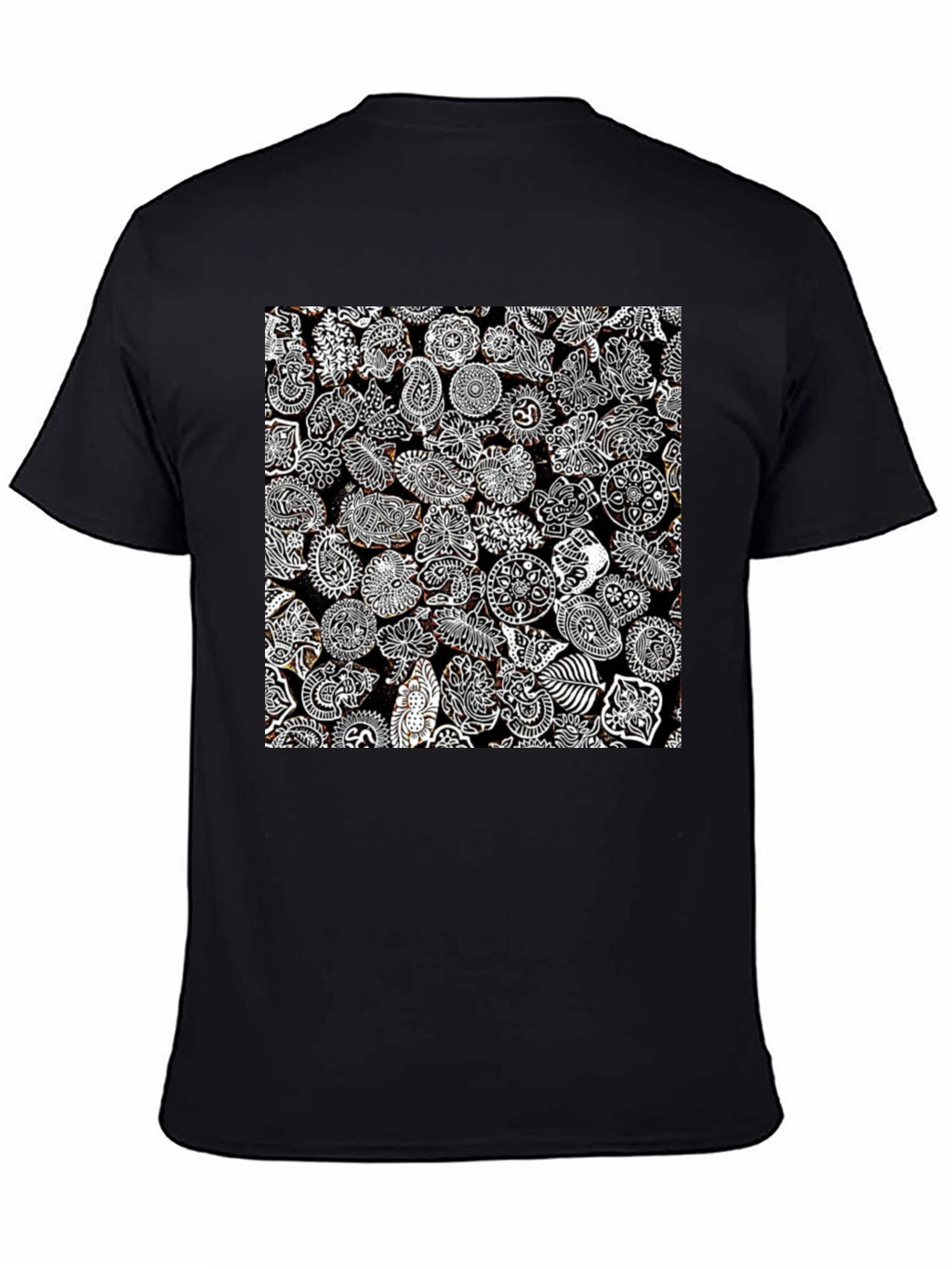Paisley Print Black Tee