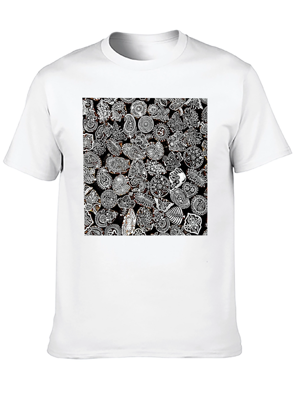 Paisley Print Black Tee