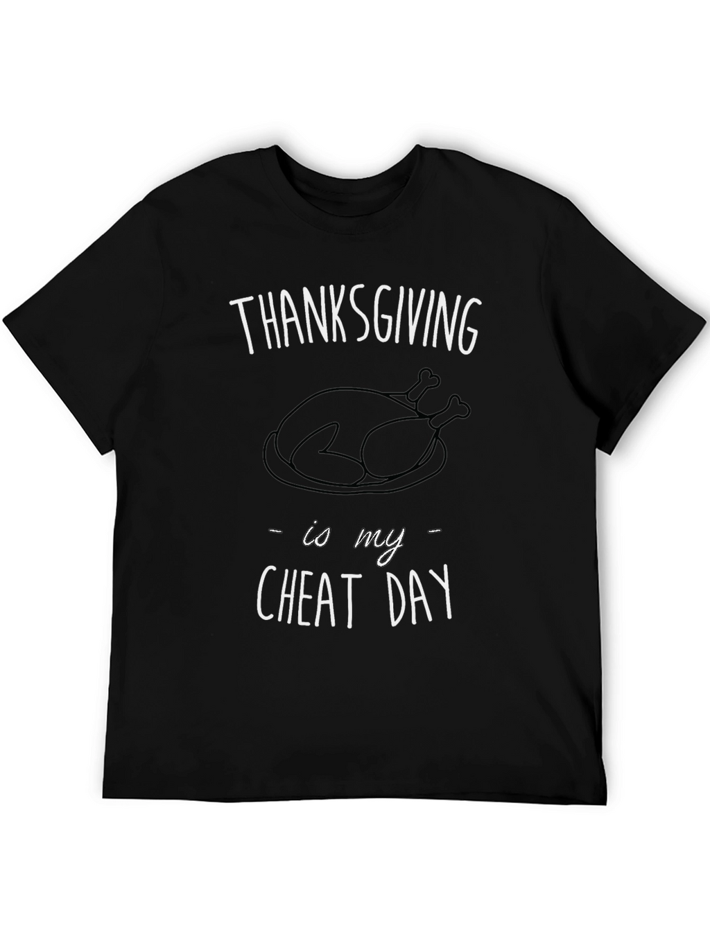 Thanksgiving Cheat Day Black Graphic Tee