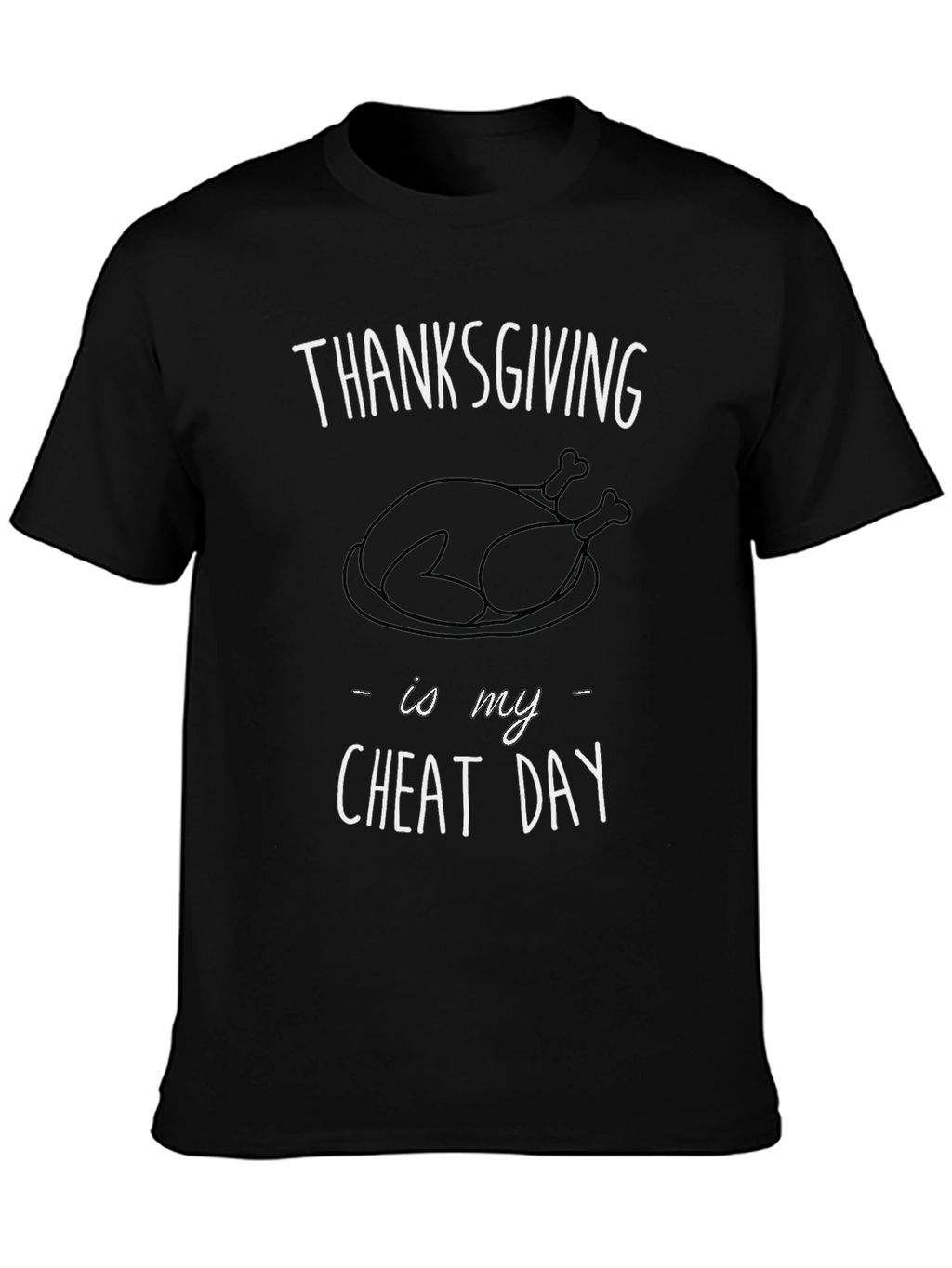 Thanksgiving Cheat Day Black Graphic Tee