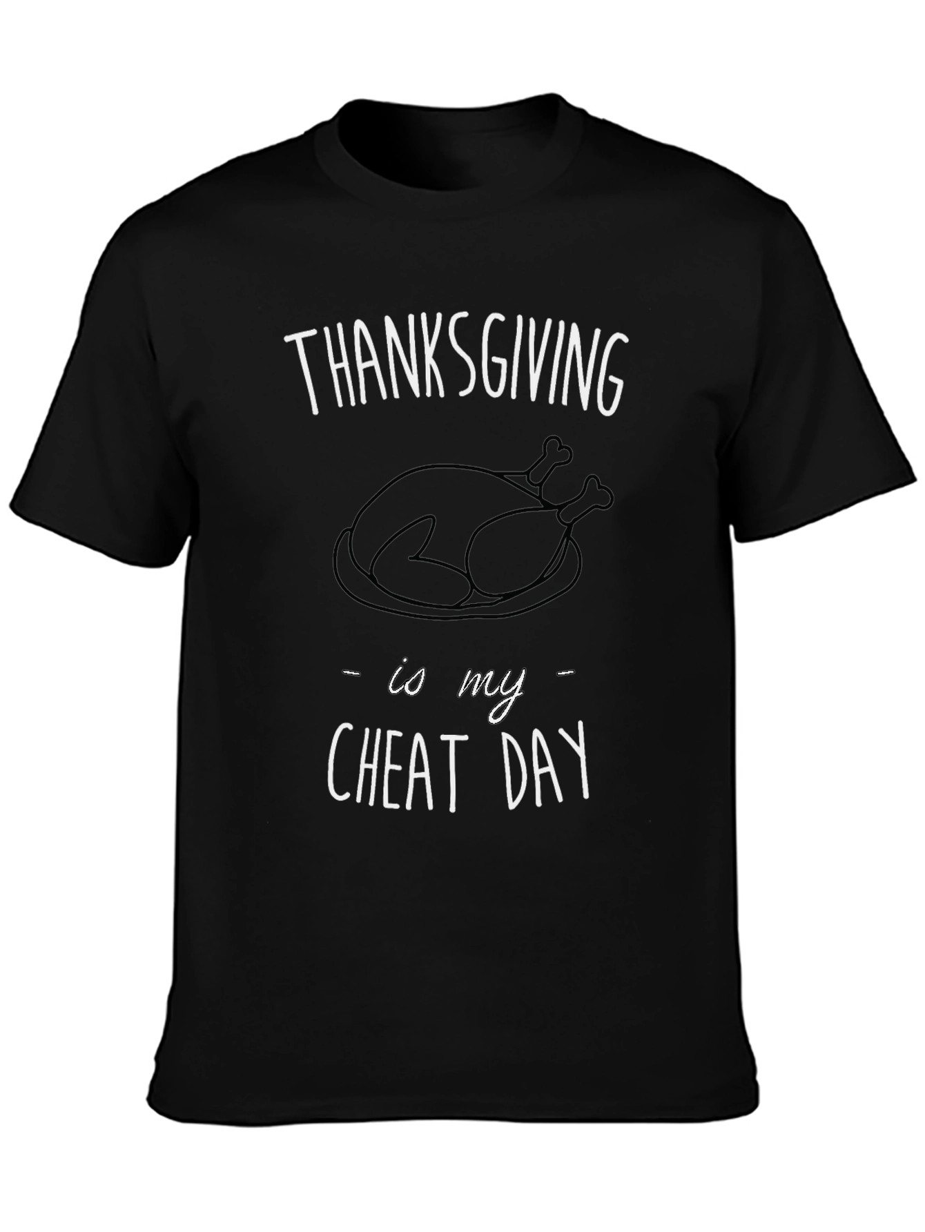 Thanksgiving Cheat Day Black Graphic Tee