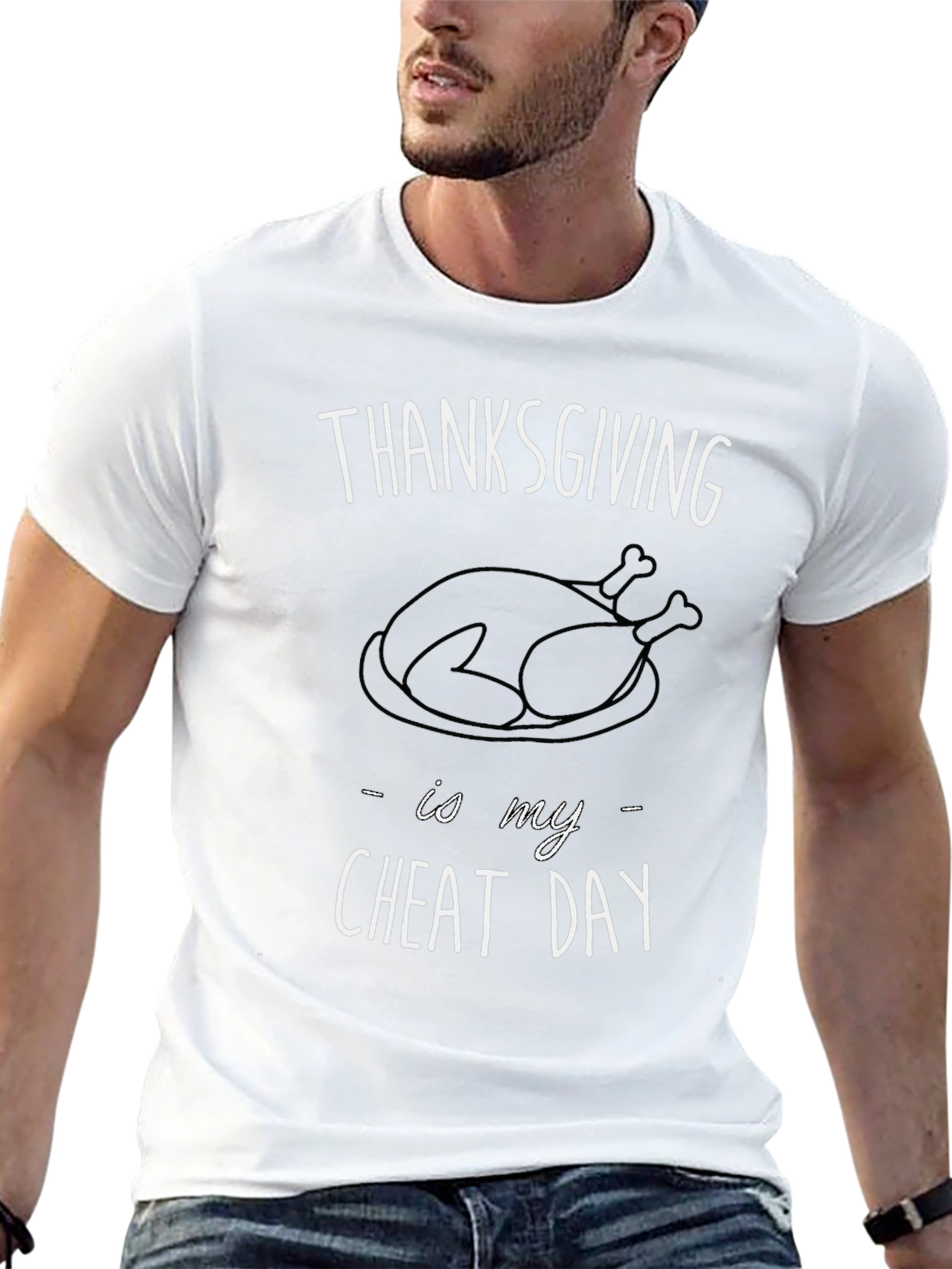 Thanksgiving Cheat Day Black Graphic Tee