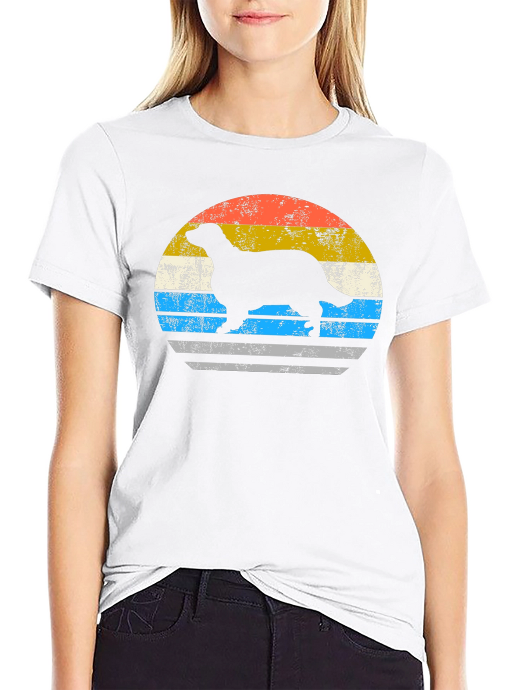 Retro Ferret Sunset Graphic T-Shirt