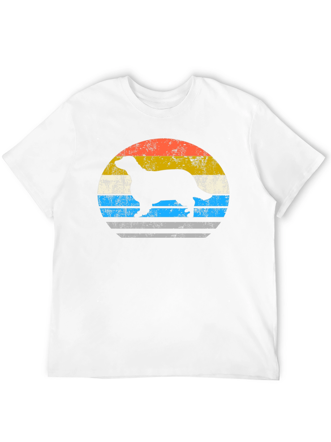Retro Ferret Sunset Graphic T-Shirt