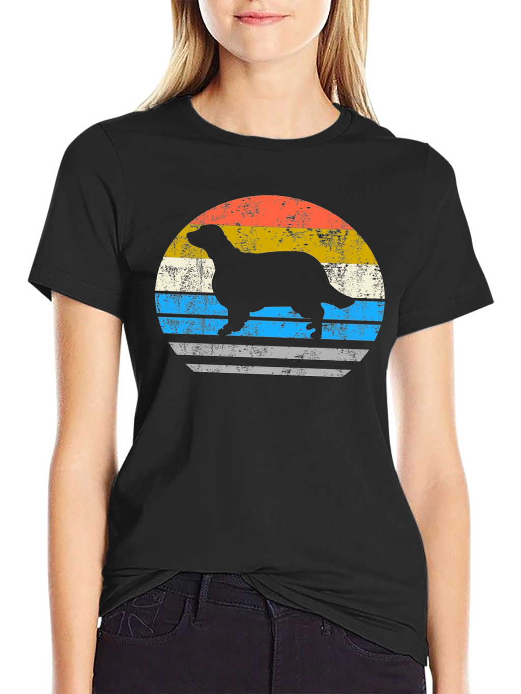 Retro Ferret Sunset Graphic T-Shirt