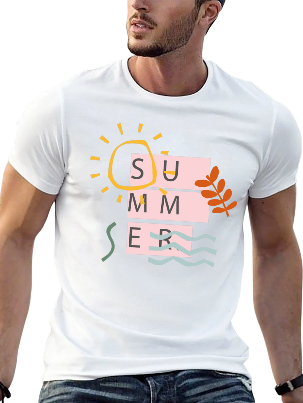 Summer Graphic Print Tee - Casual Black T-Shirt