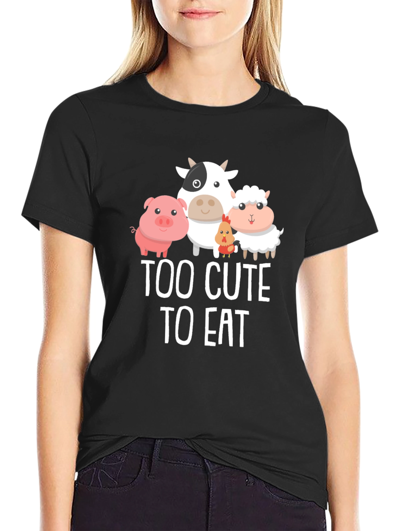 Too Cute To Eat Vegan Graphic T-Shirt