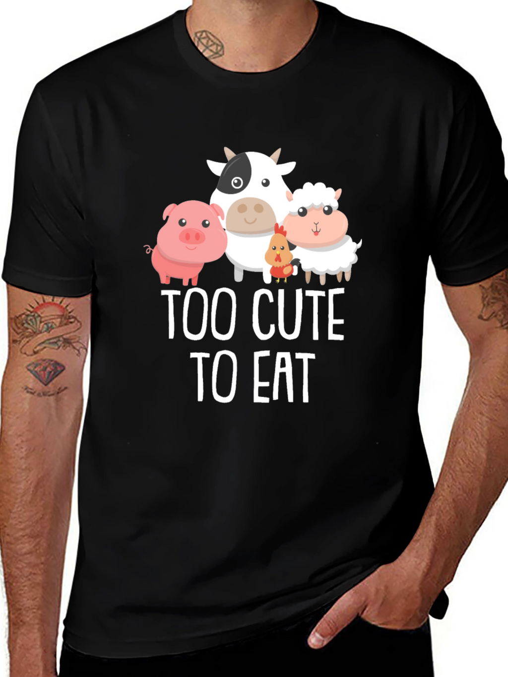 Too Cute To Eat Vegan Graphic T-Shirt