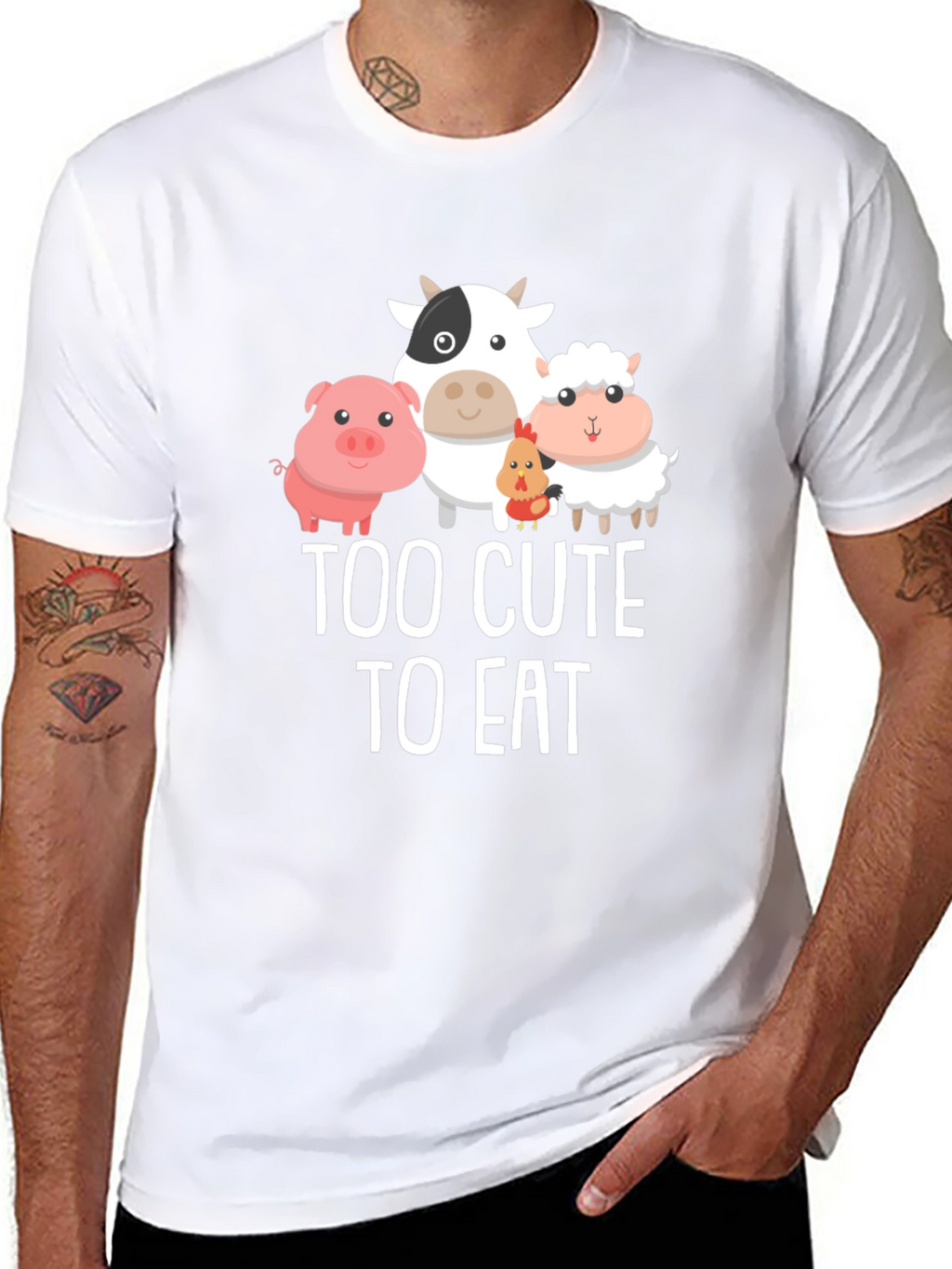Too Cute To Eat Vegan Graphic T-Shirt
