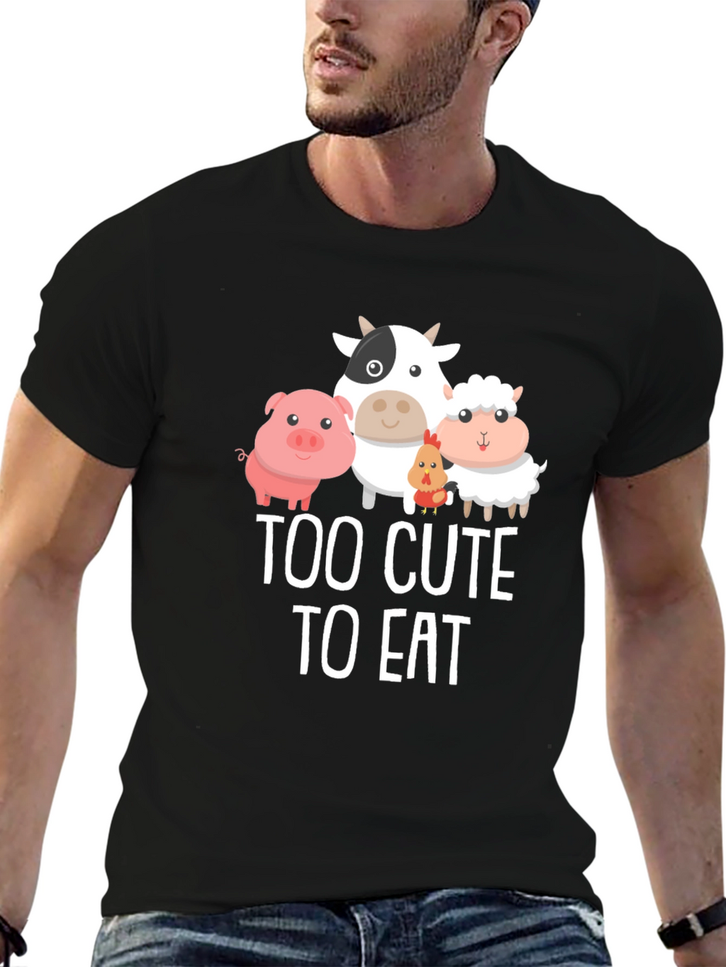 Too Cute To Eat Vegan Graphic T-Shirt