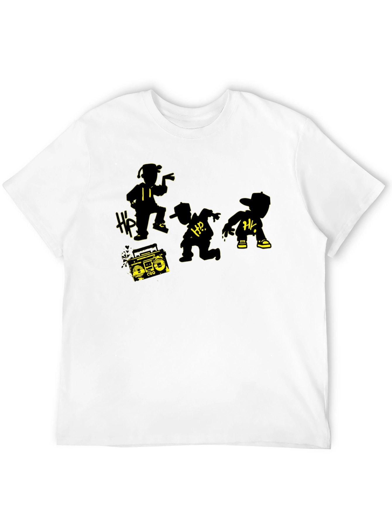 Retro Hip Hop Crew T-Shirt - Classic Boombox Design