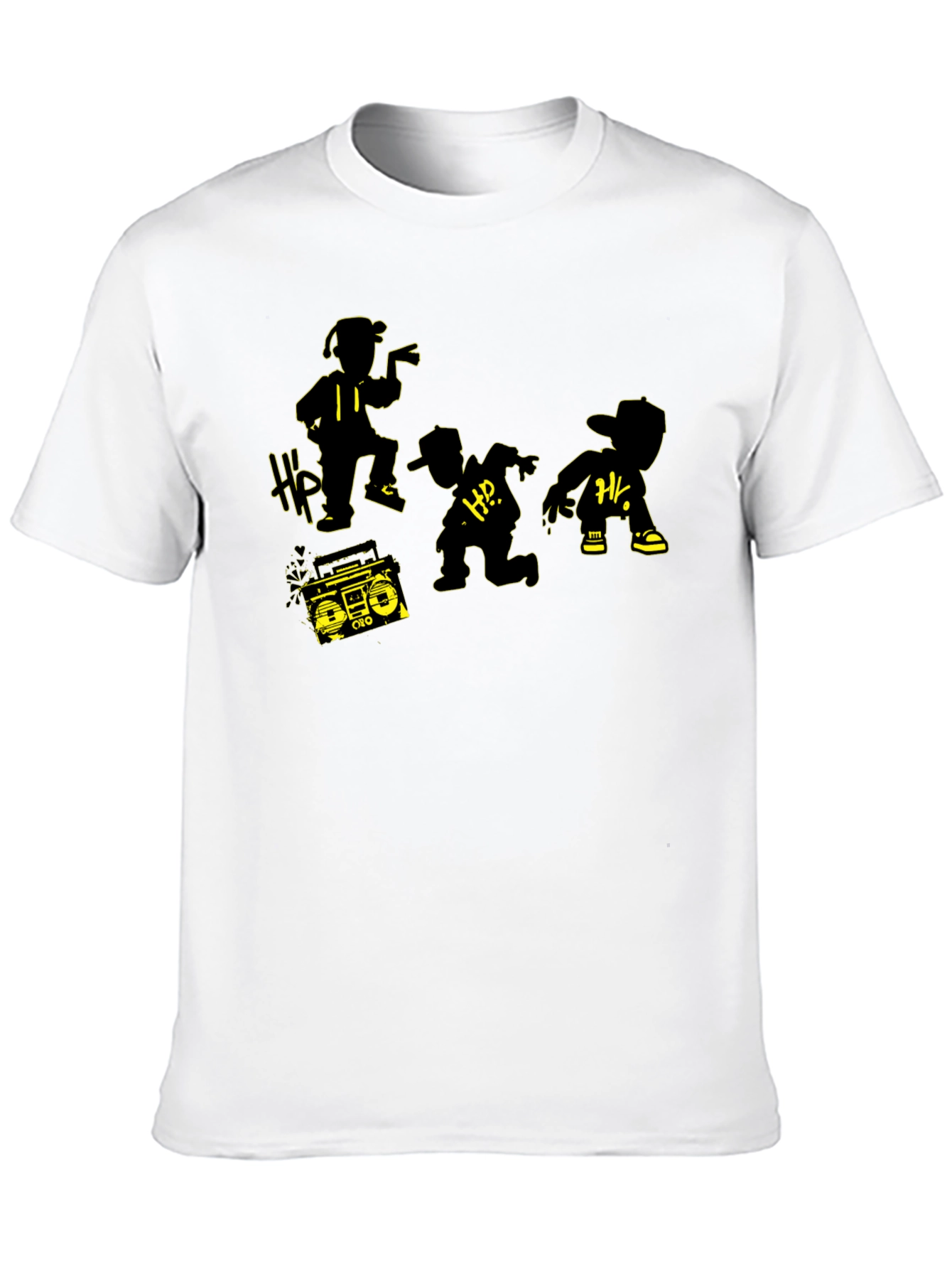 Retro Hip Hop Crew T-Shirt - Classic Boombox Design