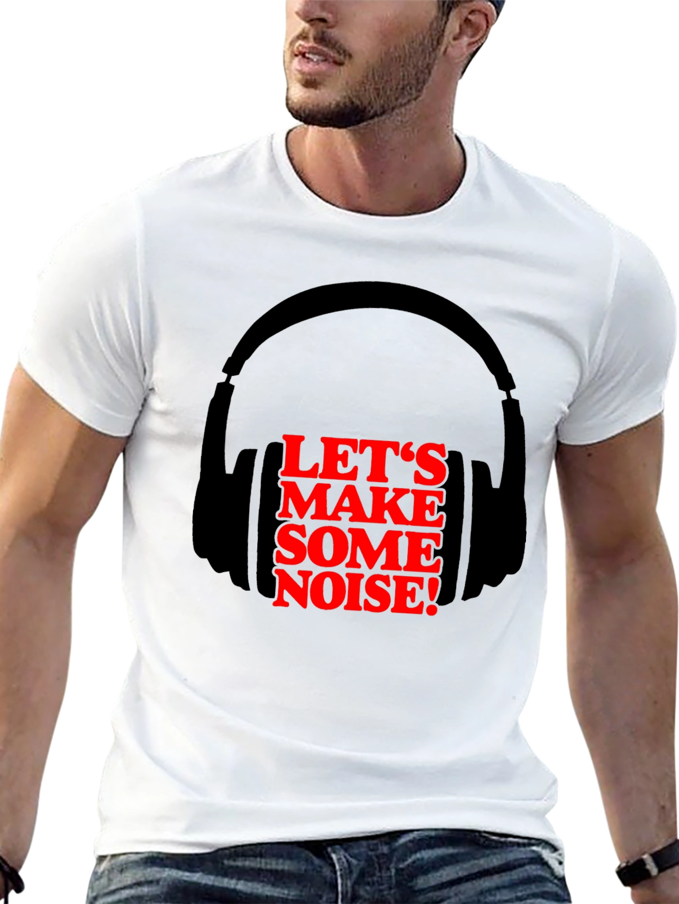 Lets Make Some Noise Tee - Headphones Graphic T-Shirt