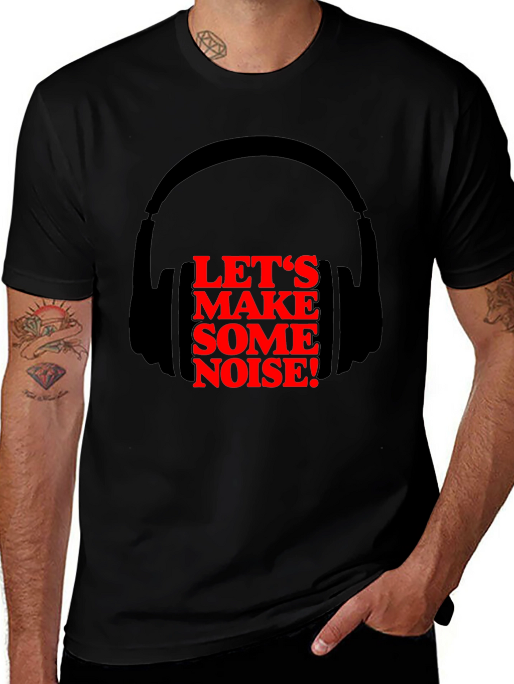 Lets Make Some Noise Tee - Headphones Graphic T-Shirt