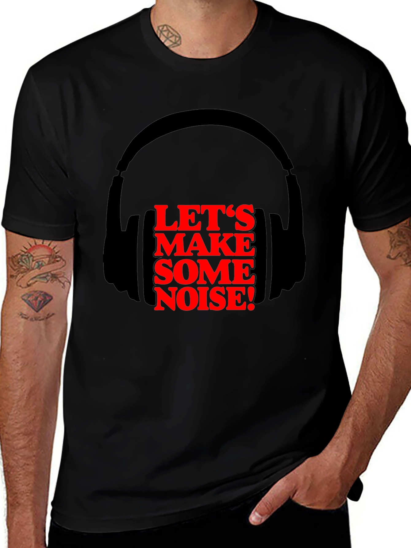 Lets Make Some Noise Tee - Headphones Graphic T-Shirt