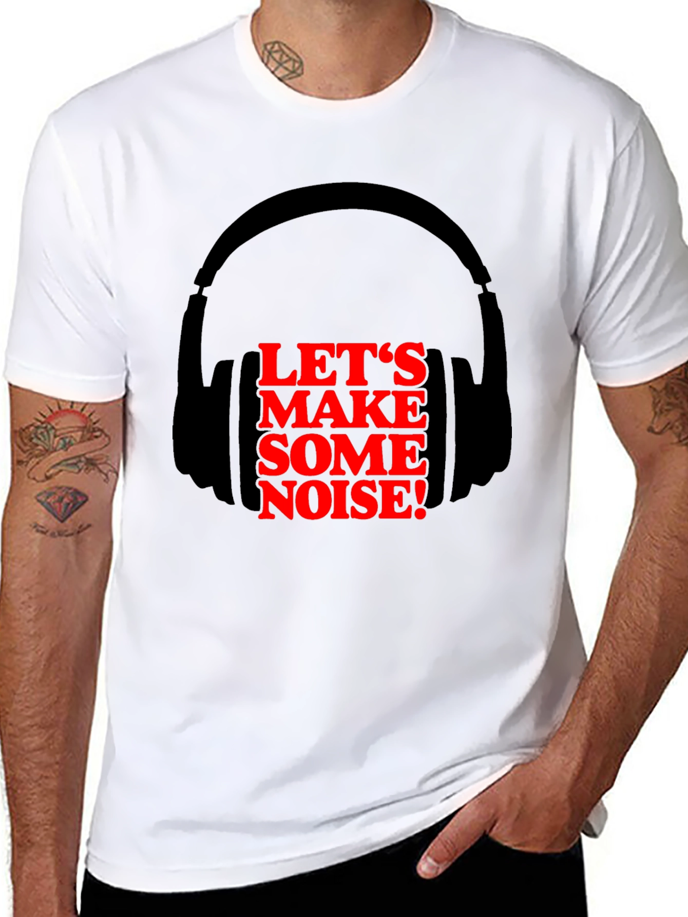 Lets Make Some Noise Tee - Headphones Graphic T-Shirt