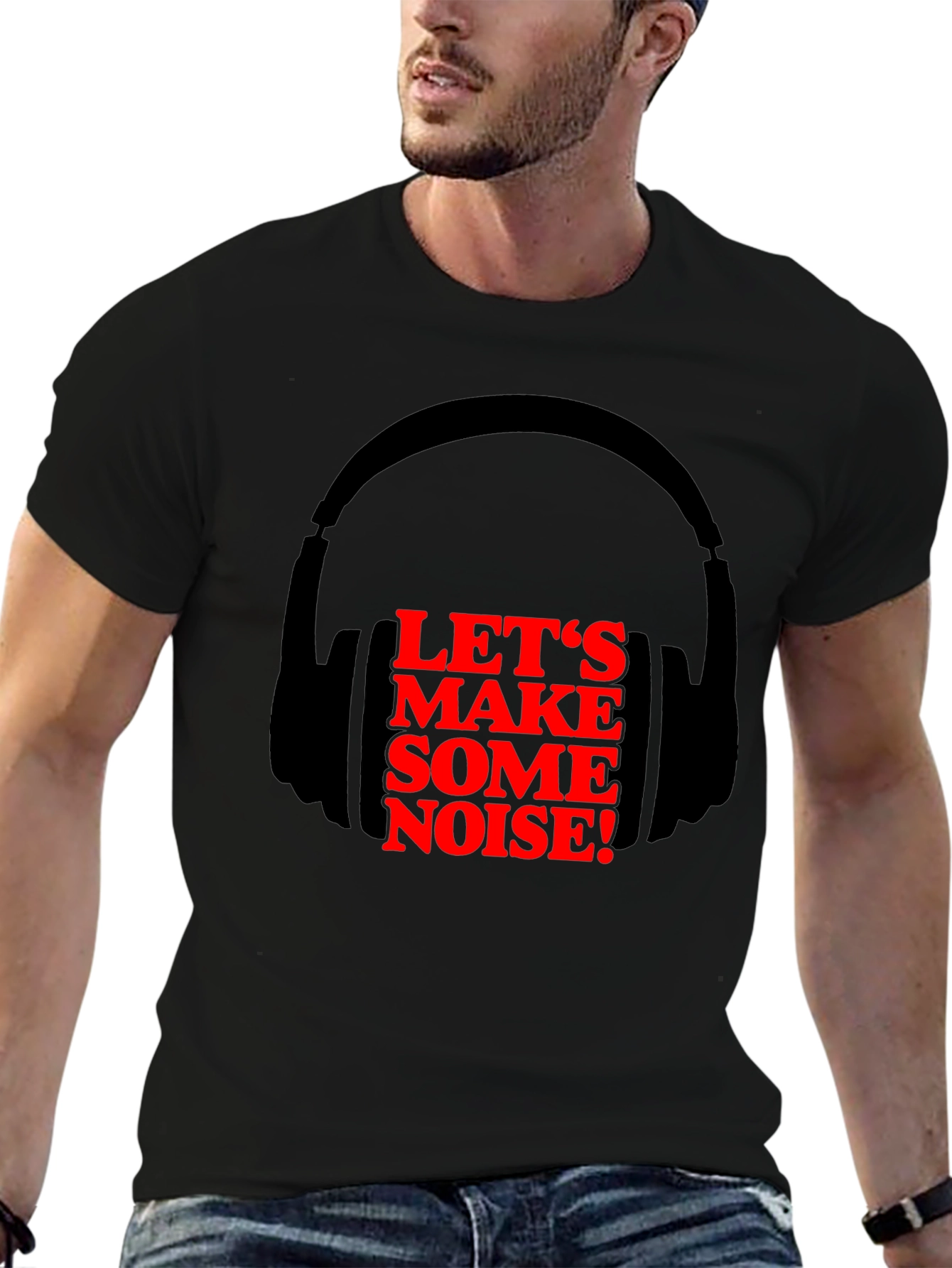 Lets Make Some Noise Tee - Headphones Graphic T-Shirt