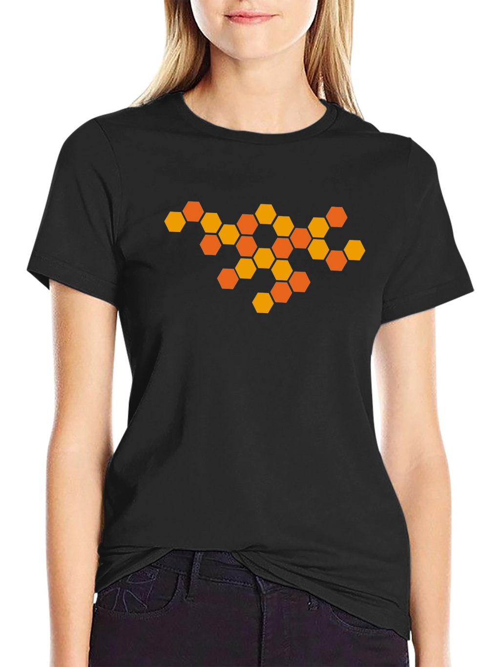 Honeycomb Graphic Tee - Modern Geometric Design