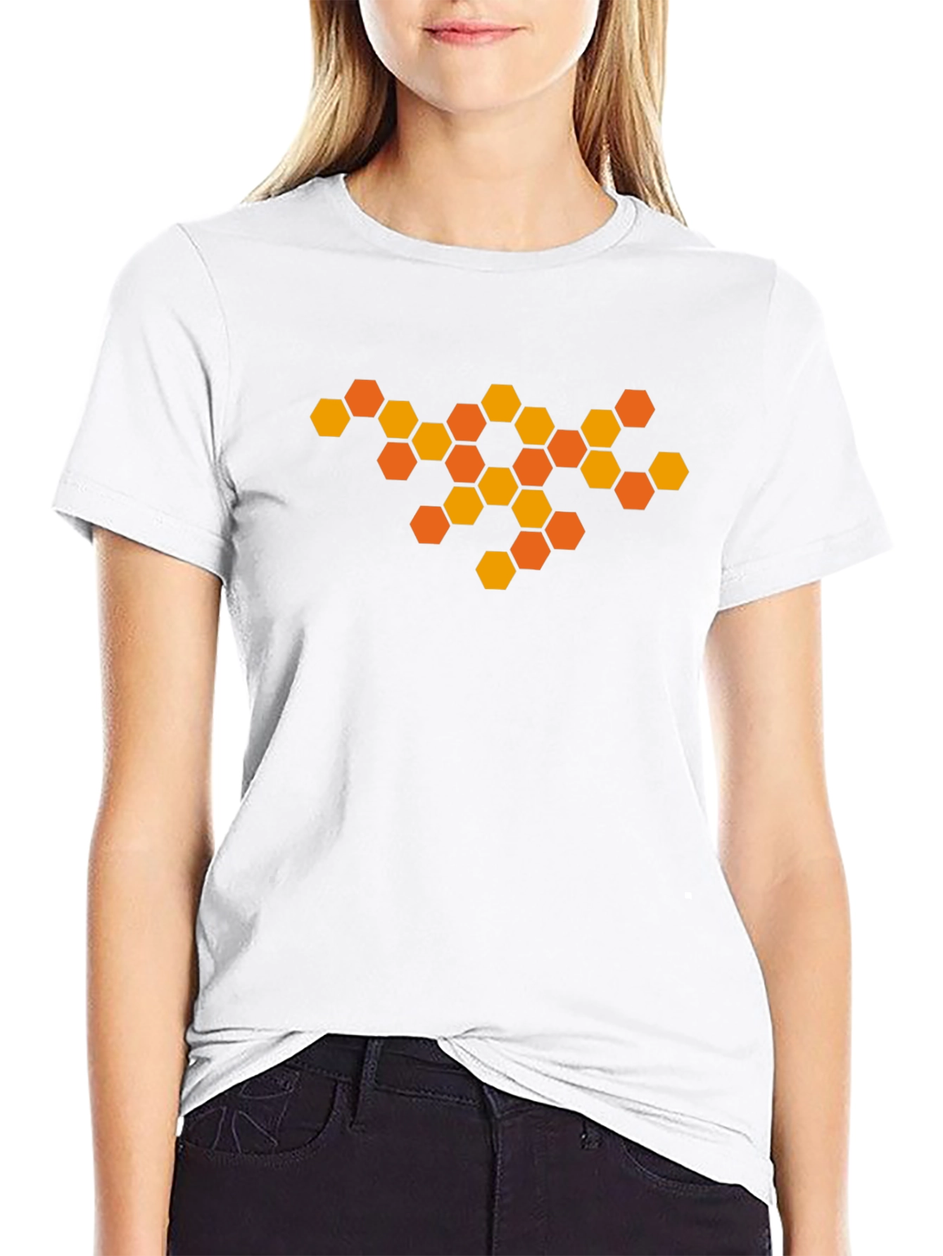 Honeycomb Graphic Tee - Modern Geometric Design