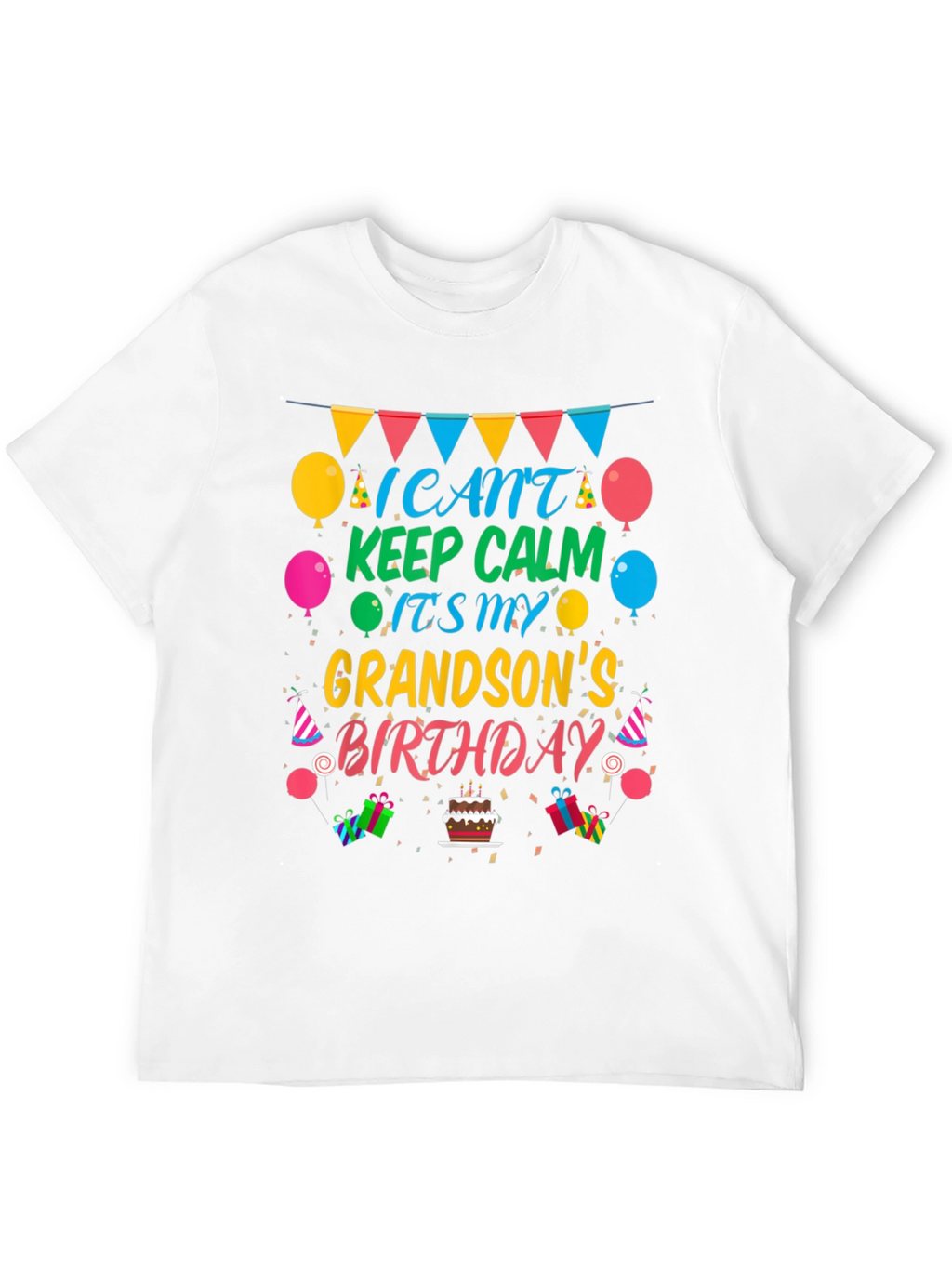Grandson Birthday T-Shirt - Keep Calm Celebration Tee