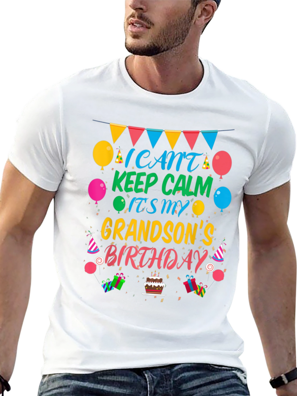 Grandson Birthday T-Shirt - Keep Calm Celebration Tee