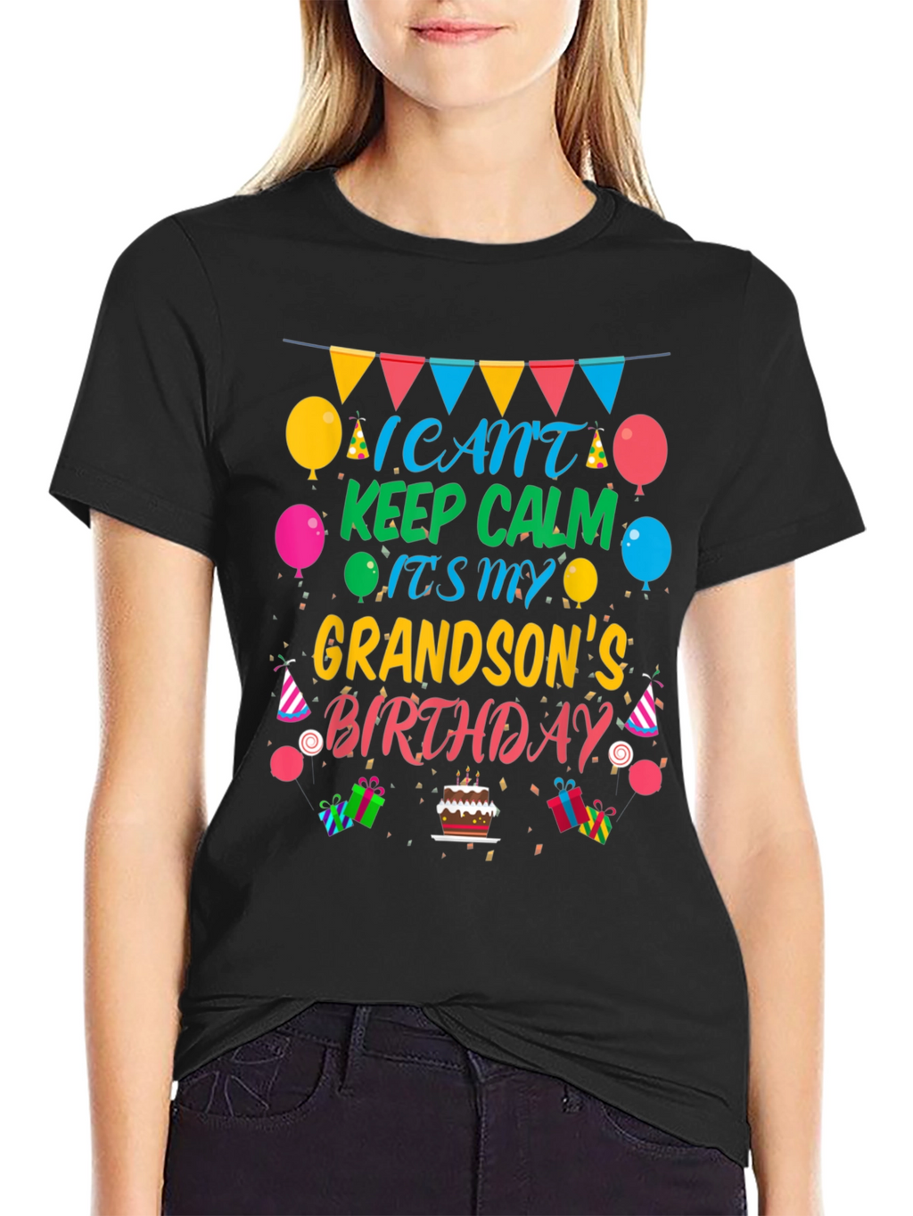 Grandson Birthday T-Shirt - Keep Calm Celebration Tee