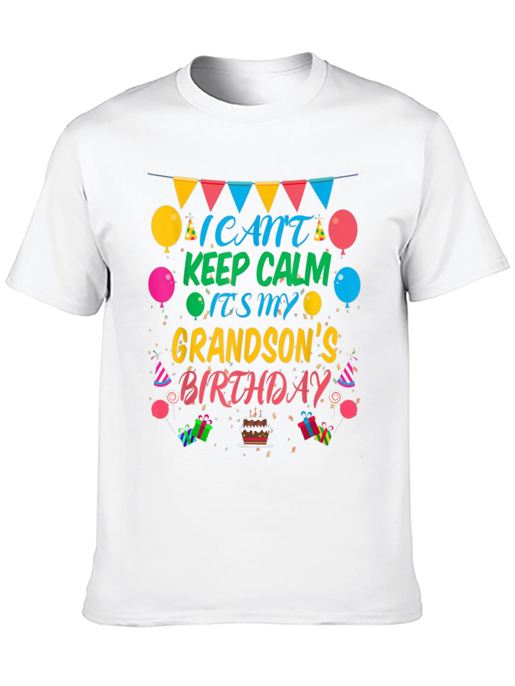 Grandson Birthday T-Shirt - Keep Calm Celebration Tee