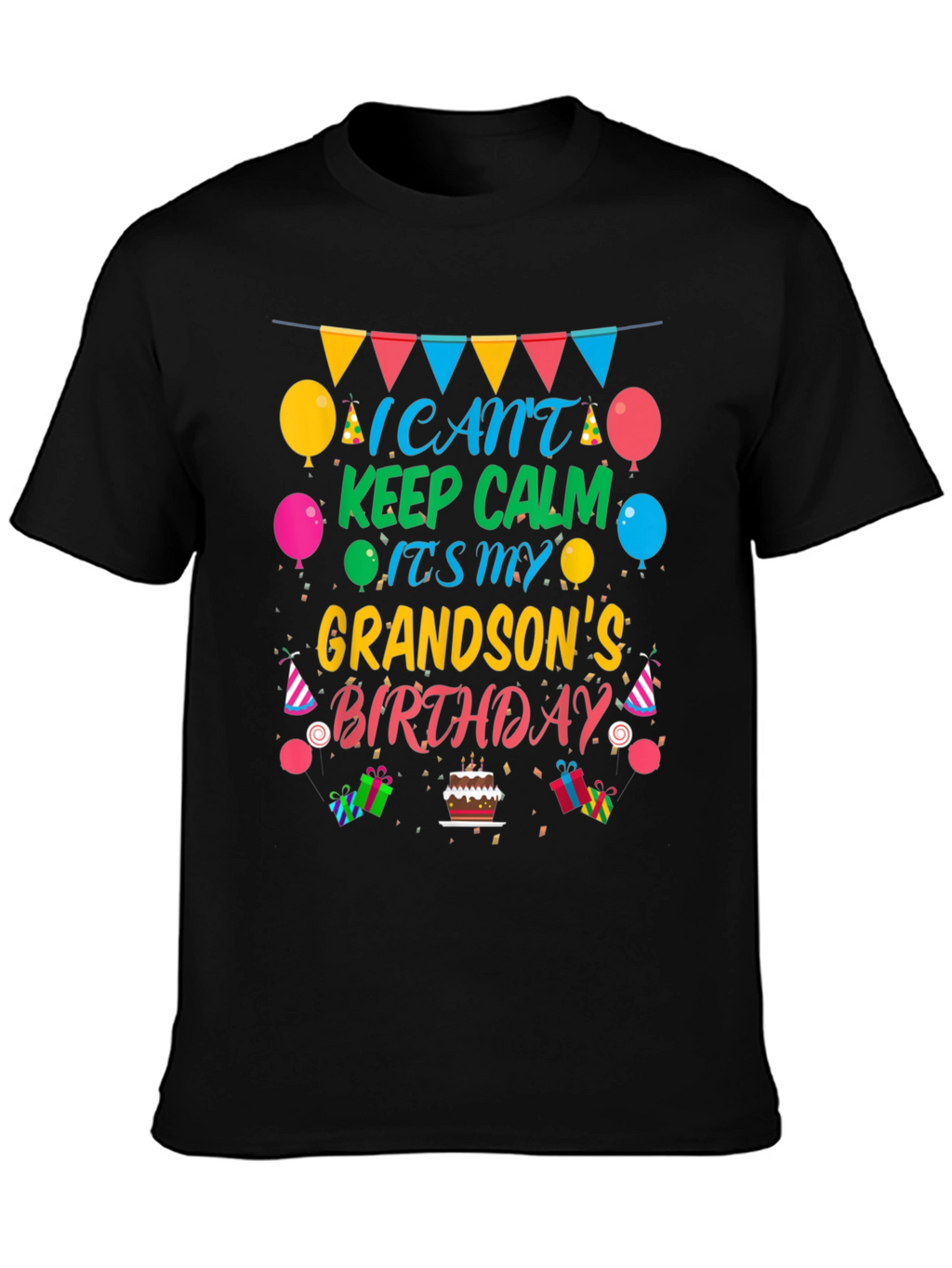 Grandson Birthday T-Shirt - Keep Calm Celebration Tee