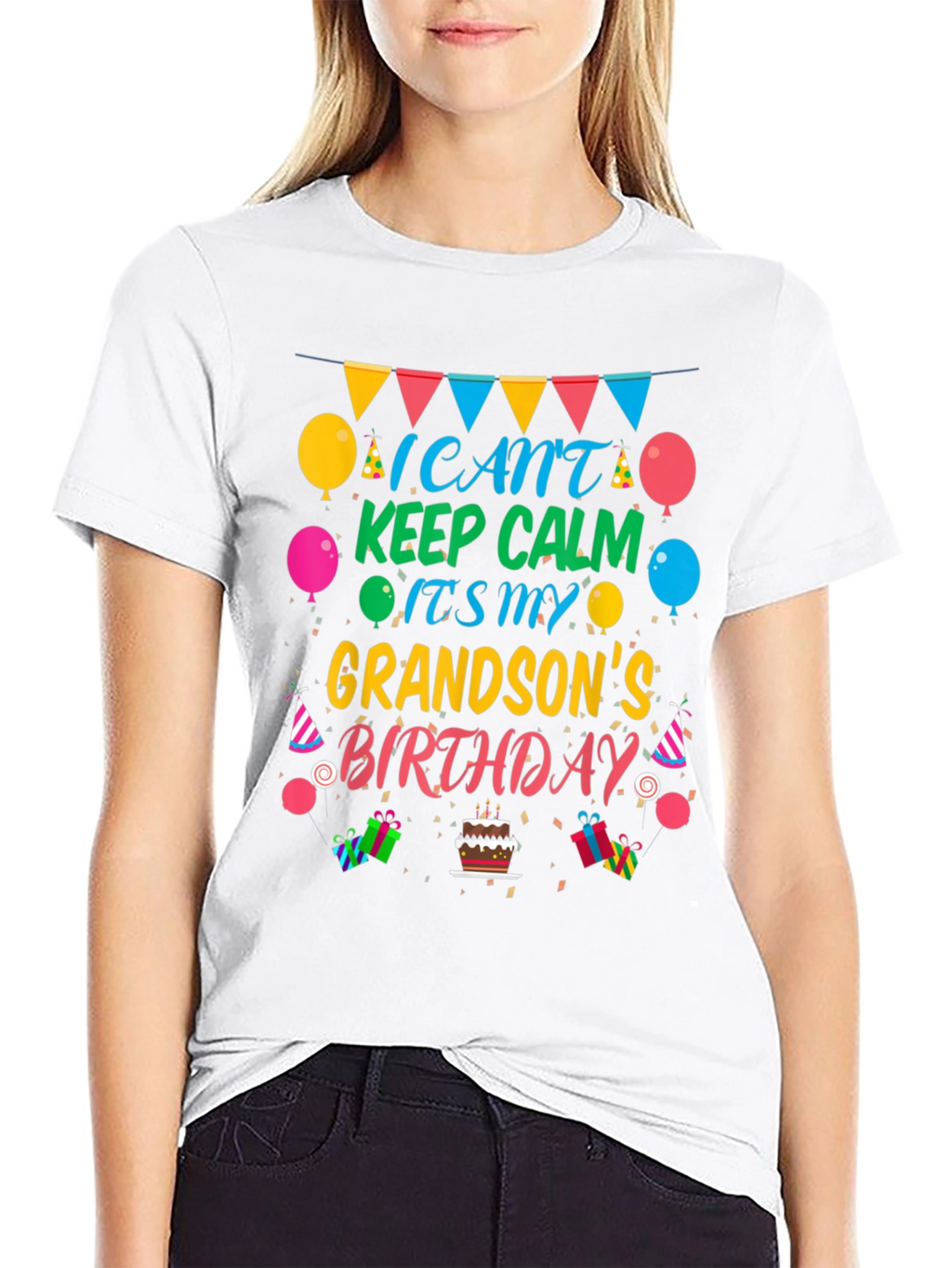 Grandson Birthday T-Shirt - Keep Calm Celebration Tee