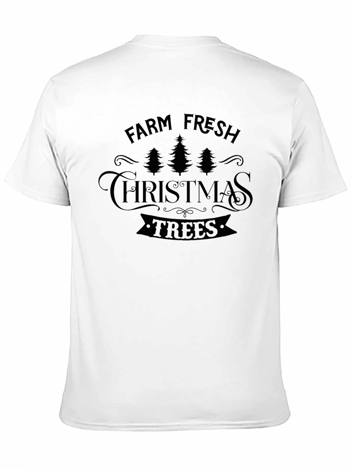 Farm Fresh Christmas Trees Graphic Tee - Black